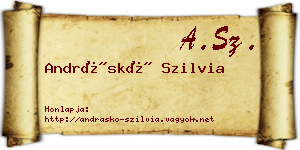 Andráskó Szilvia névjegykártya