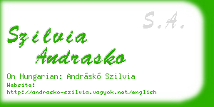 szilvia andrasko business card